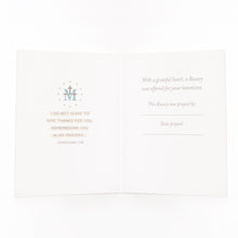 Load image into Gallery viewer, Rosary Card | Wooden Rosary | Teal | Thank You
