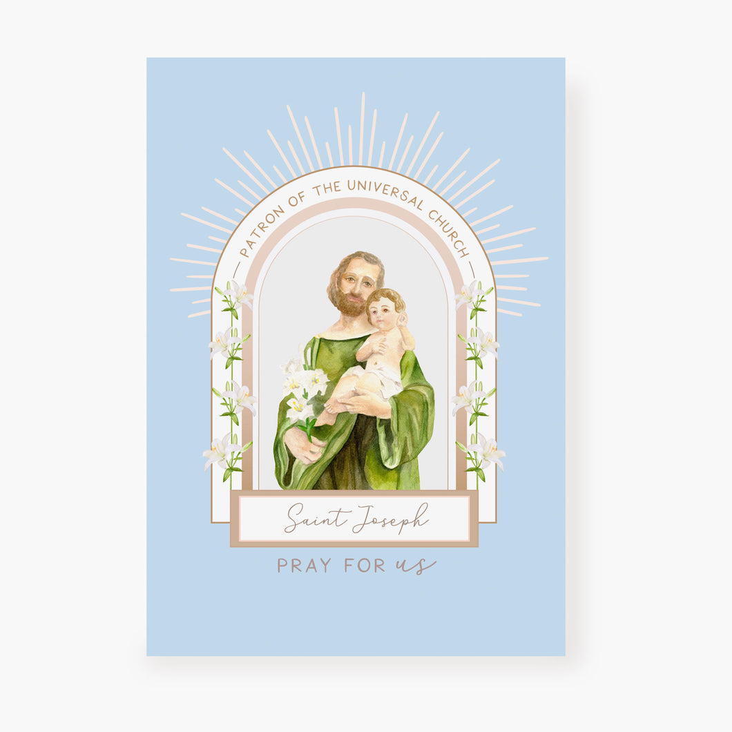 30 Day St. Joseph Novena Prayer Card | Light Blue
