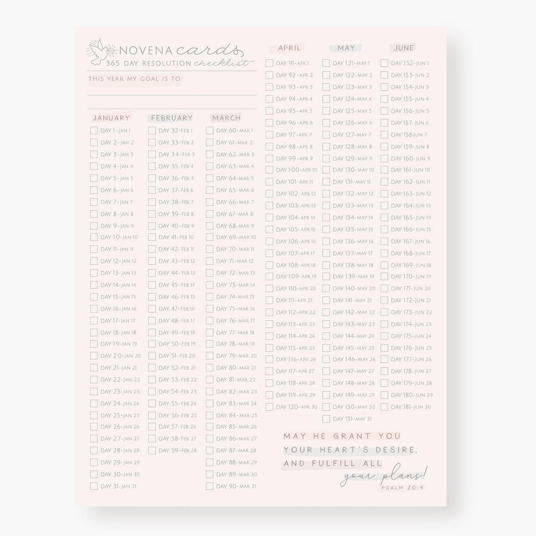 365 Day Resolution Checklist