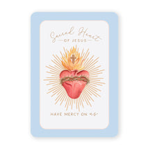 Load image into Gallery viewer, Efficacious Novena to the Sacred Heart Prayer Card | Blue

