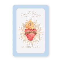 Load image into Gallery viewer, Efficacious Novena to the Sacred Heart Prayer Card | Blue