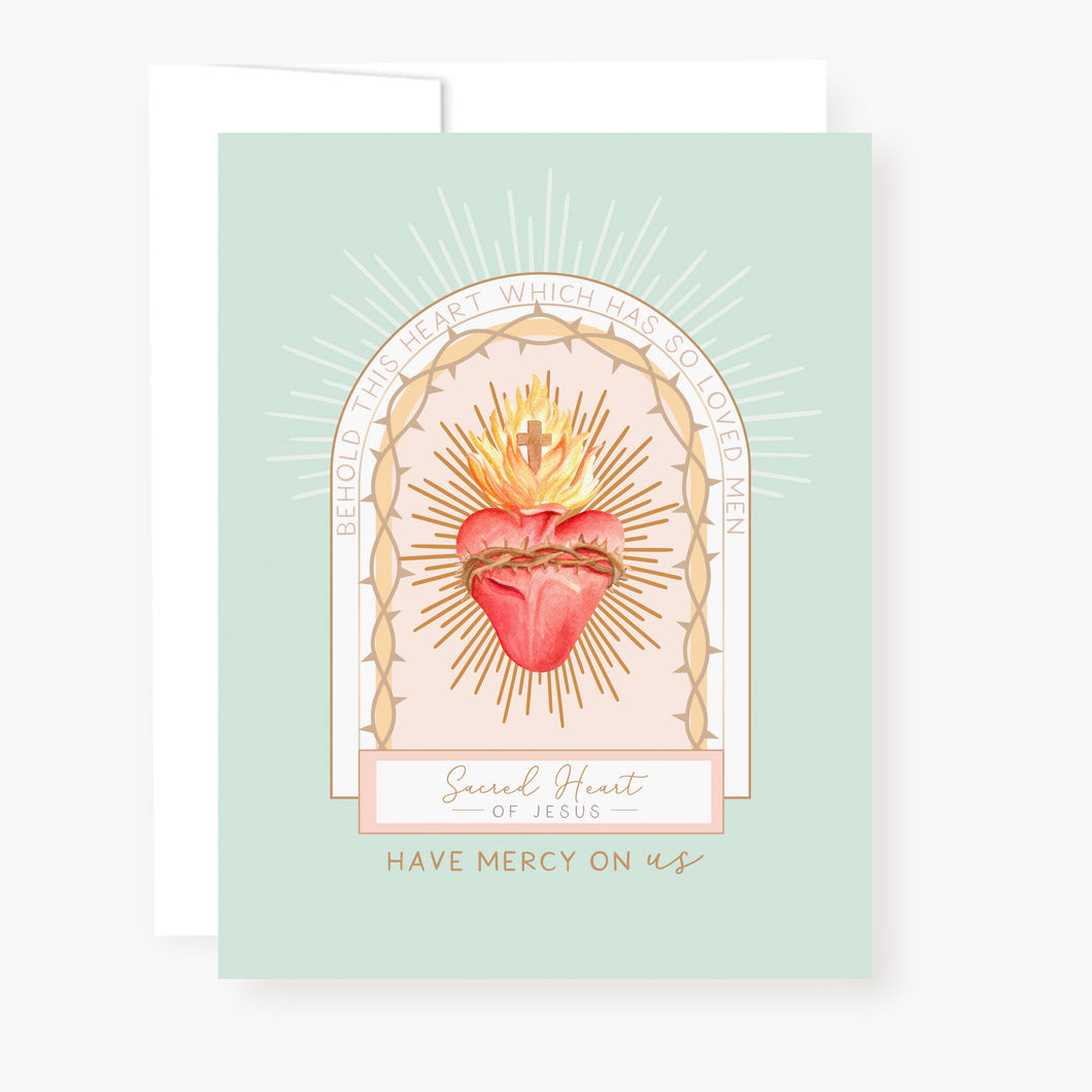 Sacred Heart Novena Card | Mint Green