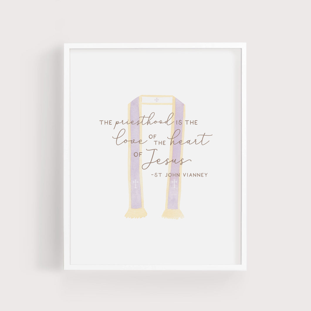 Priesthood is the Love of the Heart of Jesus | St John Vianney | Art Print