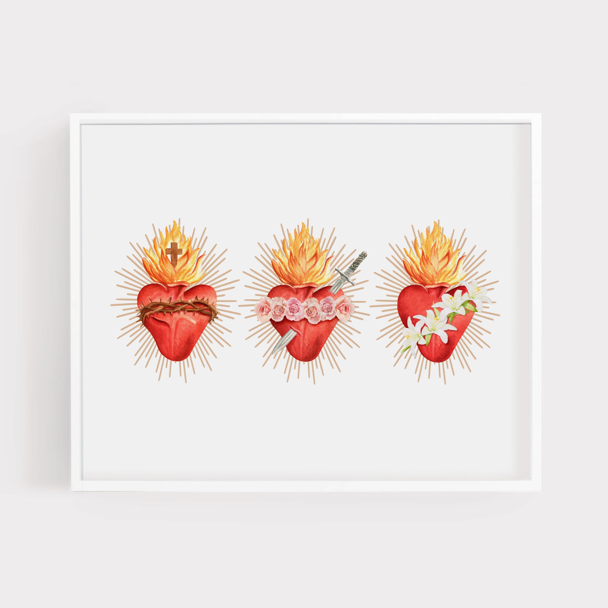 Three Hearts of the Holy Family | Art Print – Novena Cards