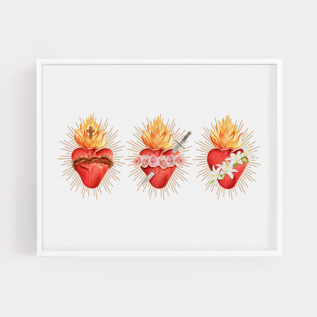 Three Hearts of the Holy Family | Art Print