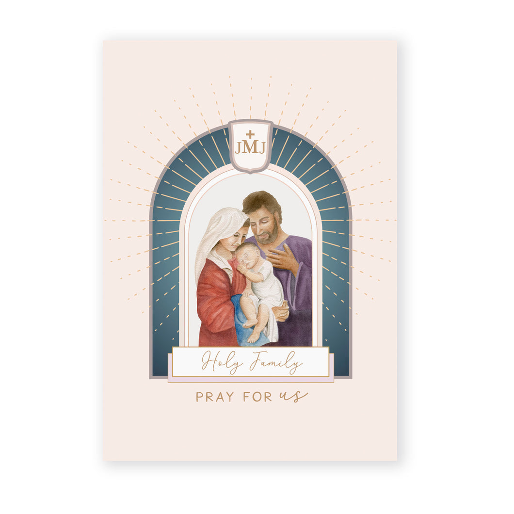Holy Family Prayer Card | Beige