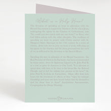 Load image into Gallery viewer, Holy Hour Card | Mint Green | Personalized
