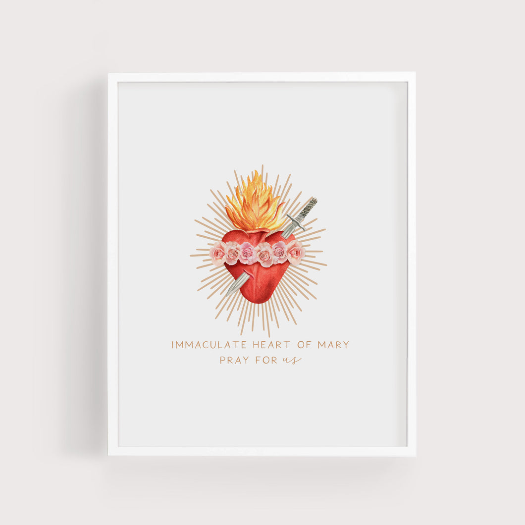 Immaculate Heart of Mary Pray for Us | Art Print
