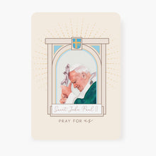 Load image into Gallery viewer, St. John Paul II Prayer Card | Banner Design | Beige

