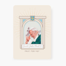 Load image into Gallery viewer, St. John Paul II Prayer Card | Banner Design | Beige