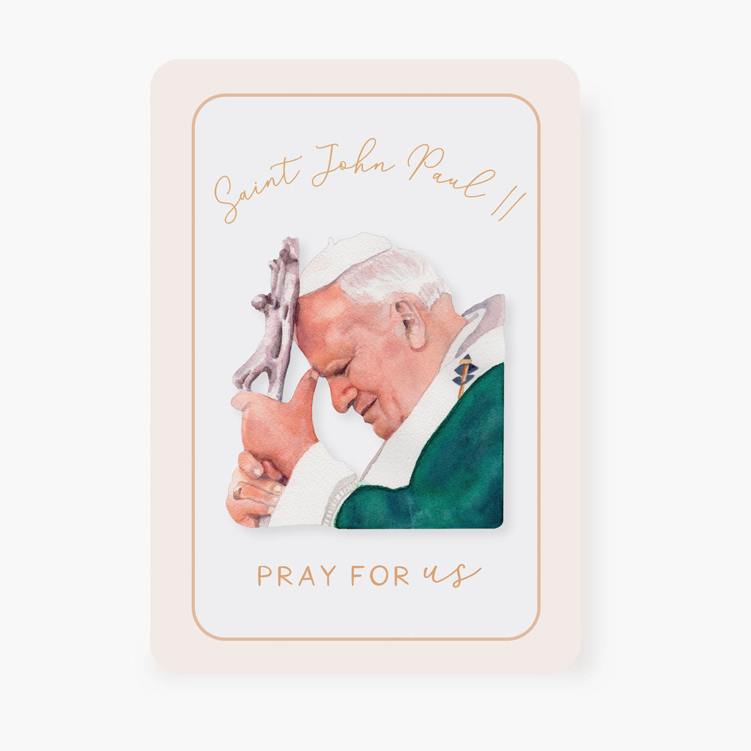 St. John Paul II Prayer Card | Pray for Us | Yellow