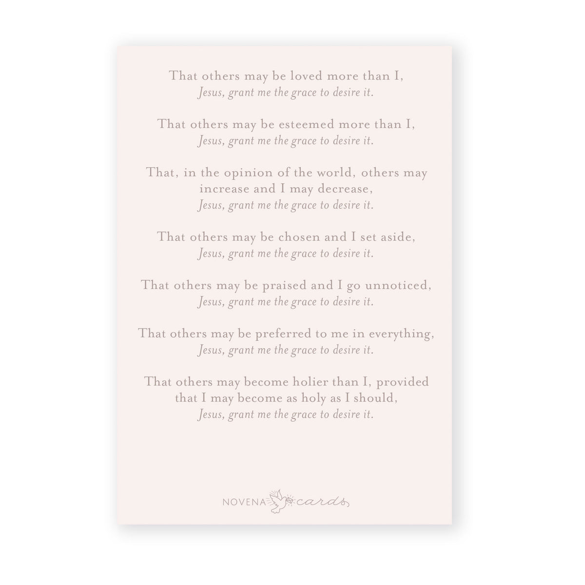 Litany of Humility | Beige – Novena Cards
