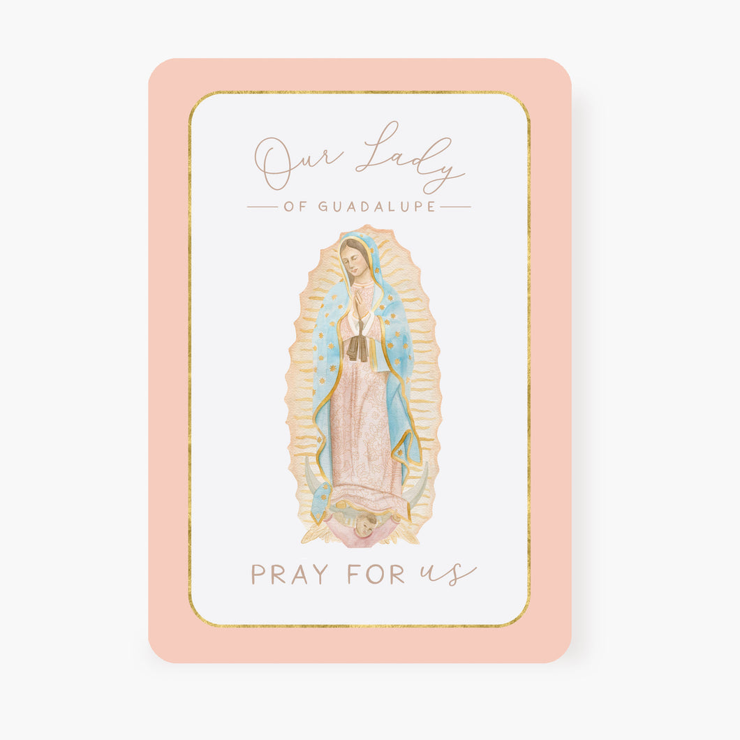 Our Lady of Guadalupe Prayer Card | Pray For Us | Peach
