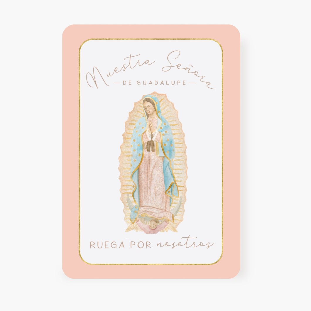 Nuestra Señora de Guadalupe | Tarjeta de Oración | Durazno