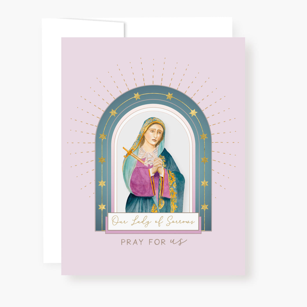 Our Lady of Sorrows Novena Card | Light Purple