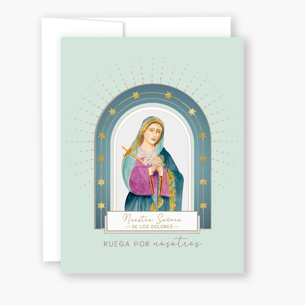Nuestra Señora de los Dolores | Tarjeta de Novena | Verde