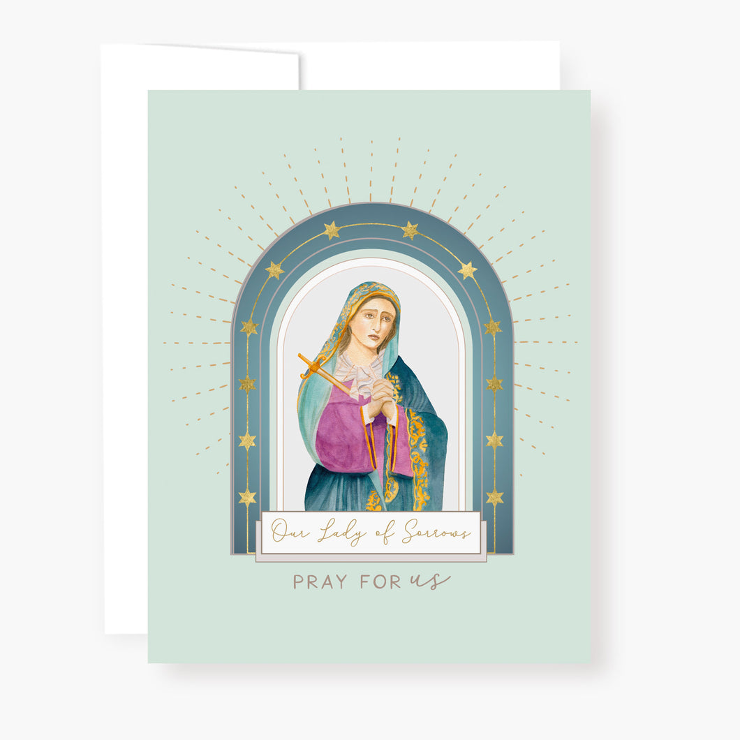 Our Lady of Sorrows Novena Card | Mint Green