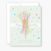 Load image into Gallery viewer, Rosary Card | Birthday Candles | Mint Green | Birthday
