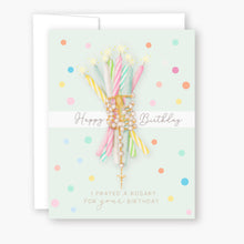 Load image into Gallery viewer, Rosary Card | Birthday Candles | Mint Green | Birthday