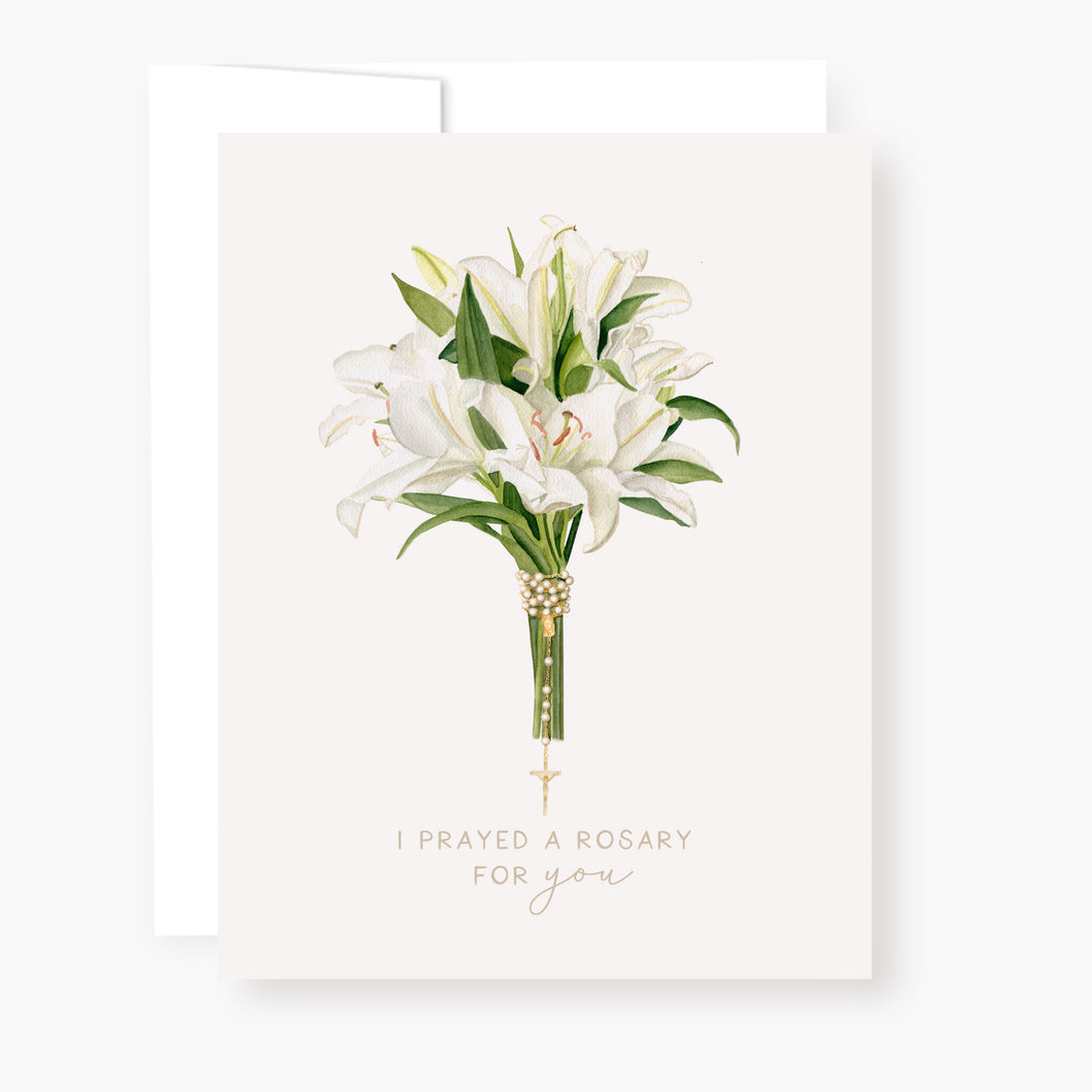 Rosary Card | Bouquet | Lilies