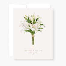 Load image into Gallery viewer, Rosary Card | Bouquet | Lilies | Personalized
