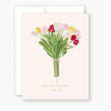 Load image into Gallery viewer, Tarjeta de Rosario | Ramo | Tulipanes Mixtos
