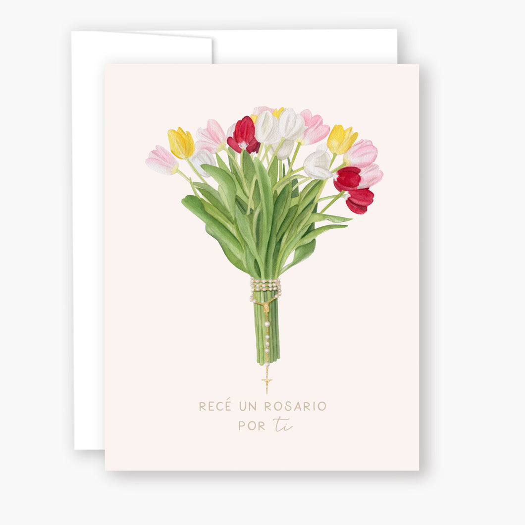 Tarjeta de Rosario | Ramo | Tulipanes Mixtos