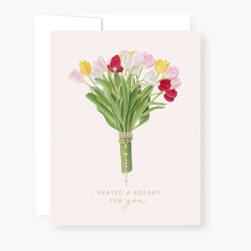 Rosary Card | Bouquet | Mixed Tulips