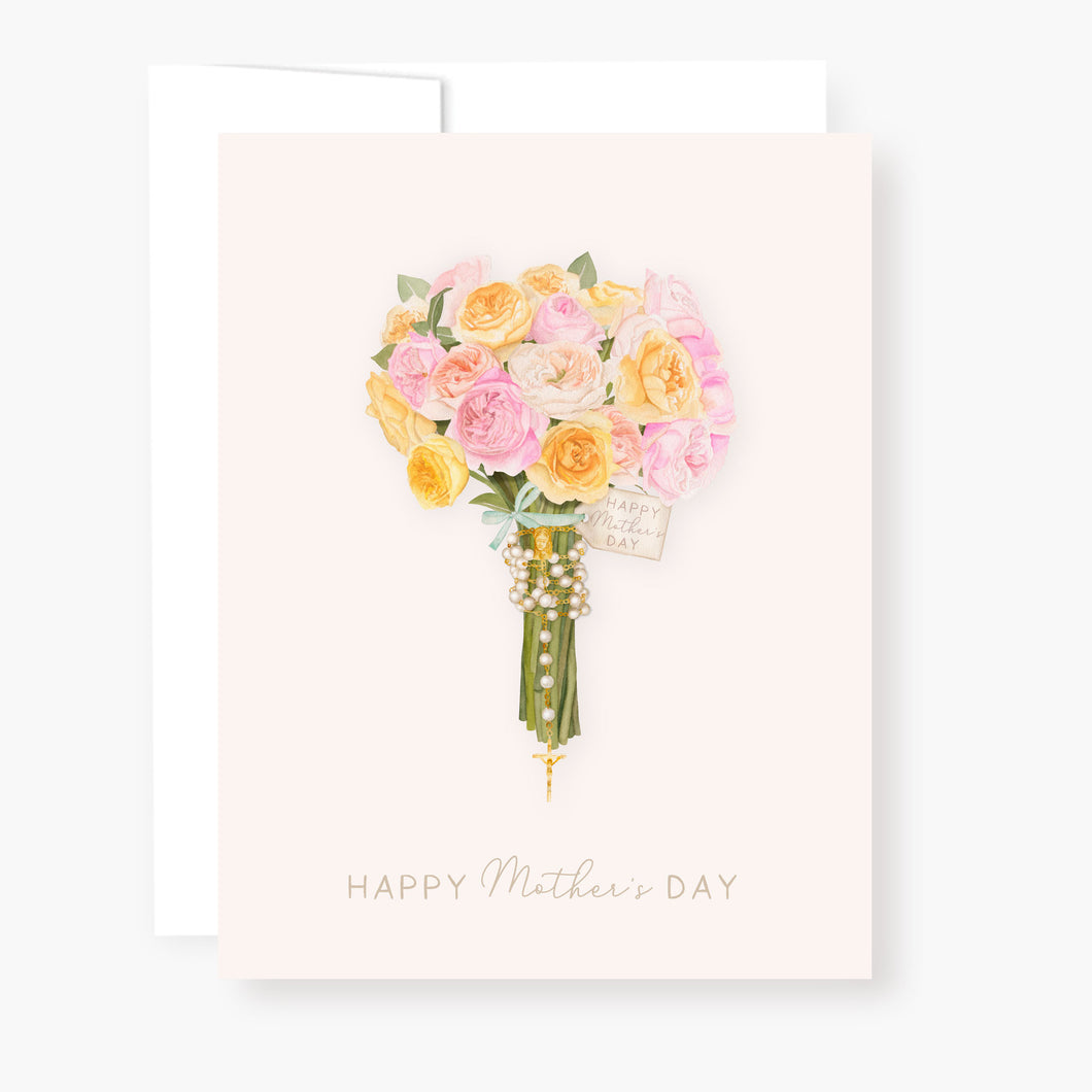 Rosary Card | Mixed Roses Bouquet | Mother's Day