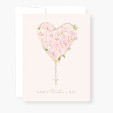 Load image into Gallery viewer, Rosary Card | Rose Heart | Mother&#39;s Day
