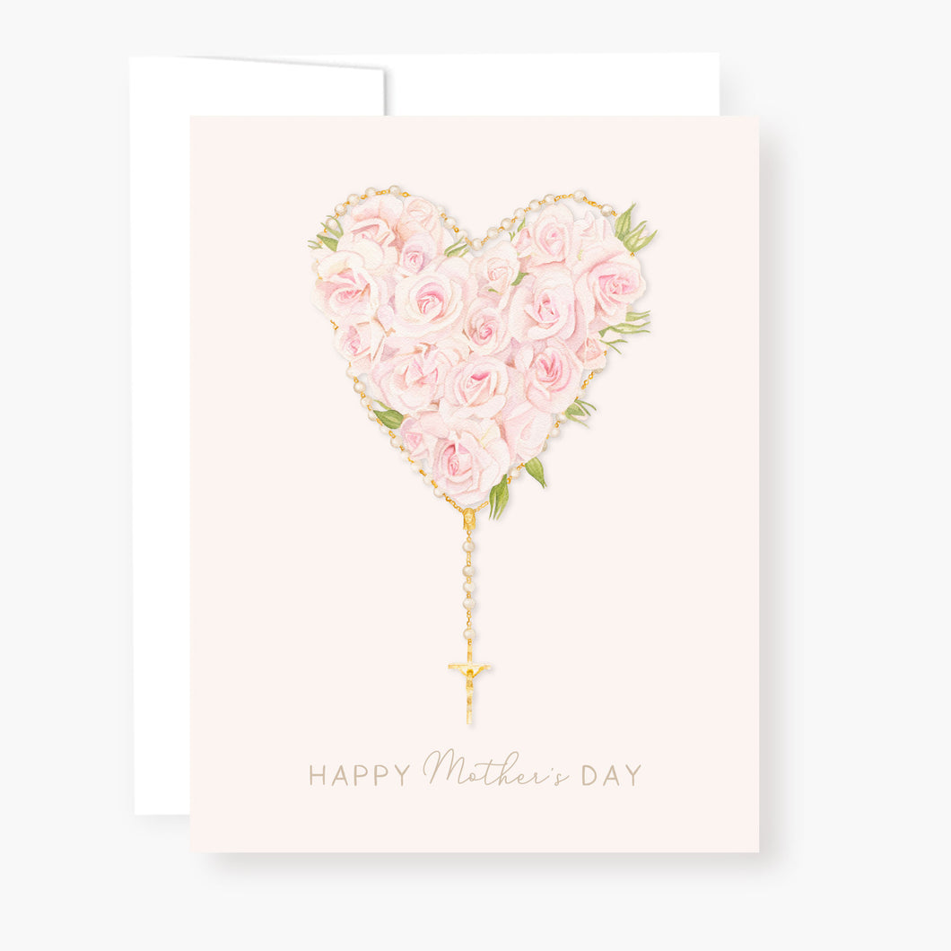 Rosary Card | Rose Heart | Mother's Day