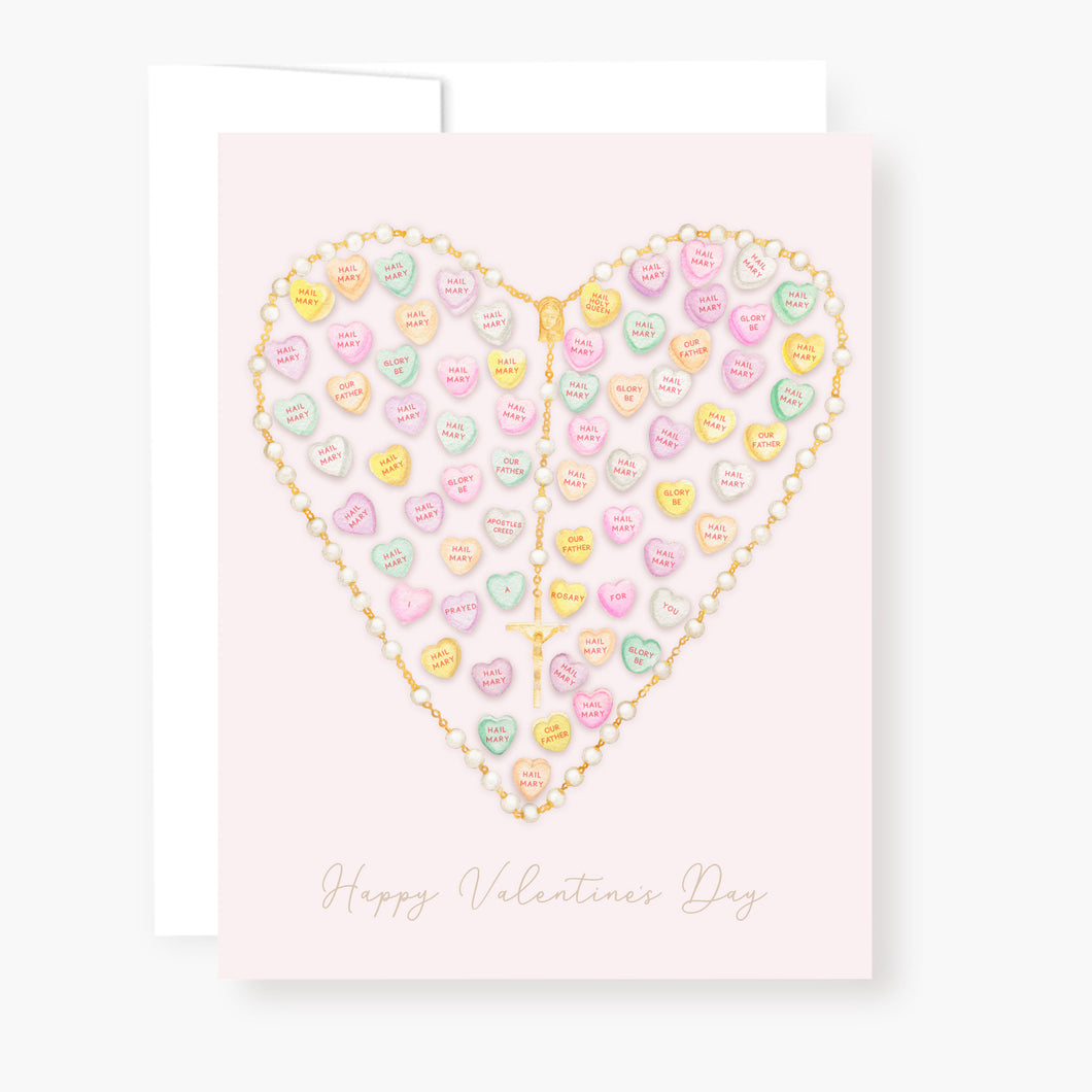 Rosary Card | Conversation Hearts | Valentine's Day
