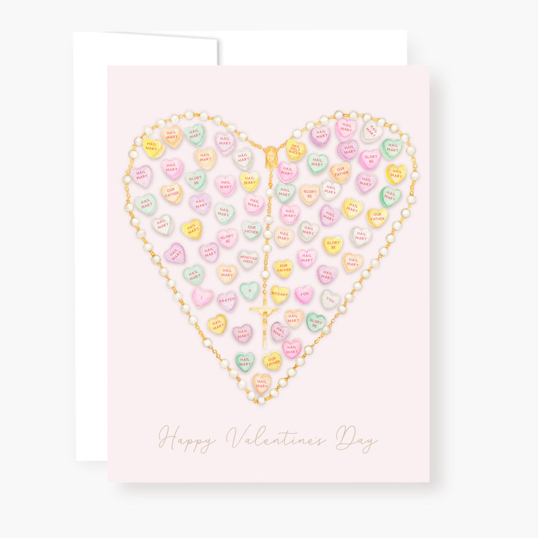 Rosary Card | Conversation Hearts | Valentine's Day