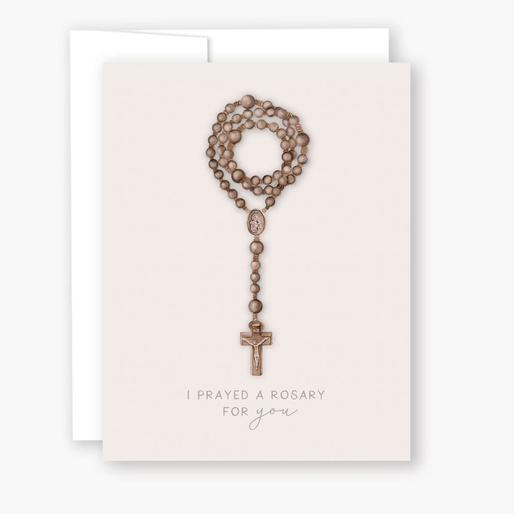 Rosary Card | Wooden Rosary | Beige