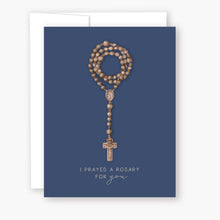 Load image into Gallery viewer, Rosary Card | Wooden Rosary | Navy Blue
