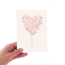 Load image into Gallery viewer, Rose Heart + Rosary | Art Print
