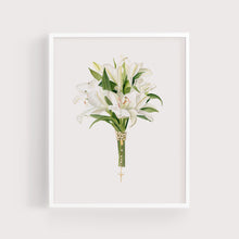 Load image into Gallery viewer, Rosary + Lilies Bouquet | Art Print