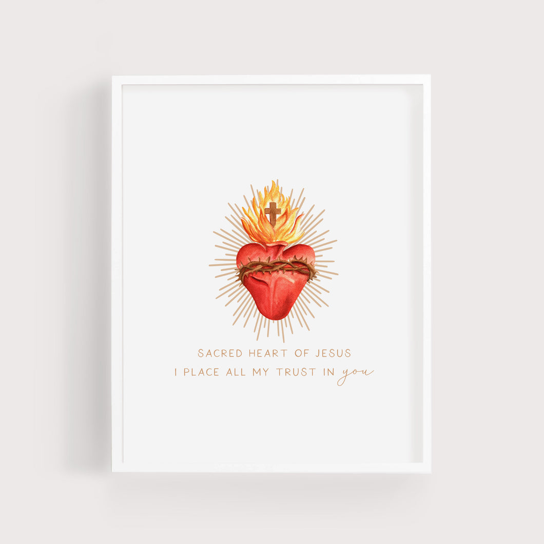 Sacred Heart of Jesus | I Place All My Trust in You | Art Print