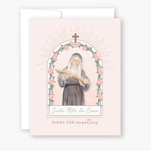 Load image into Gallery viewer, Santa Rita de Casia | Tarjeta de Novena | Beige
