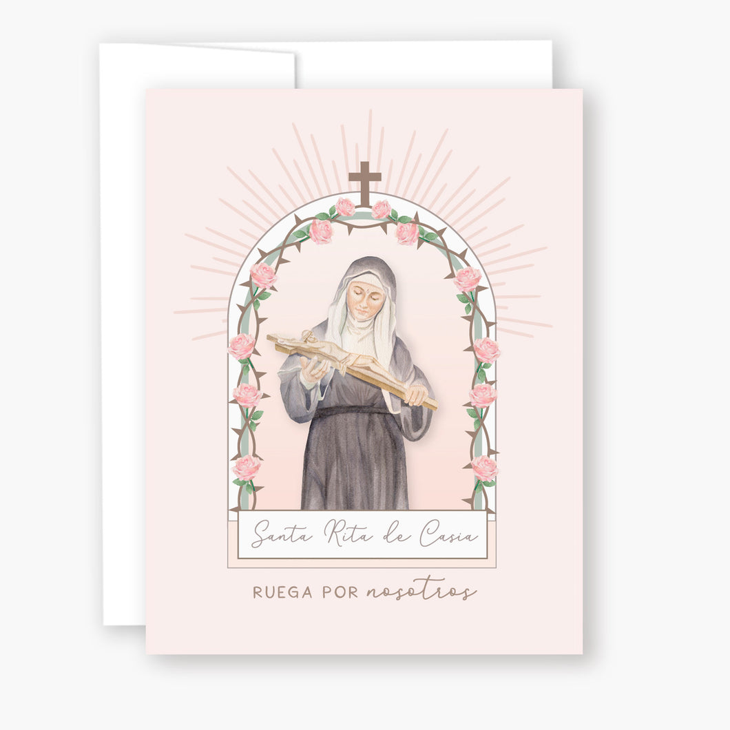 Santa Rita de Casia | Tarjeta de Novena | Beige