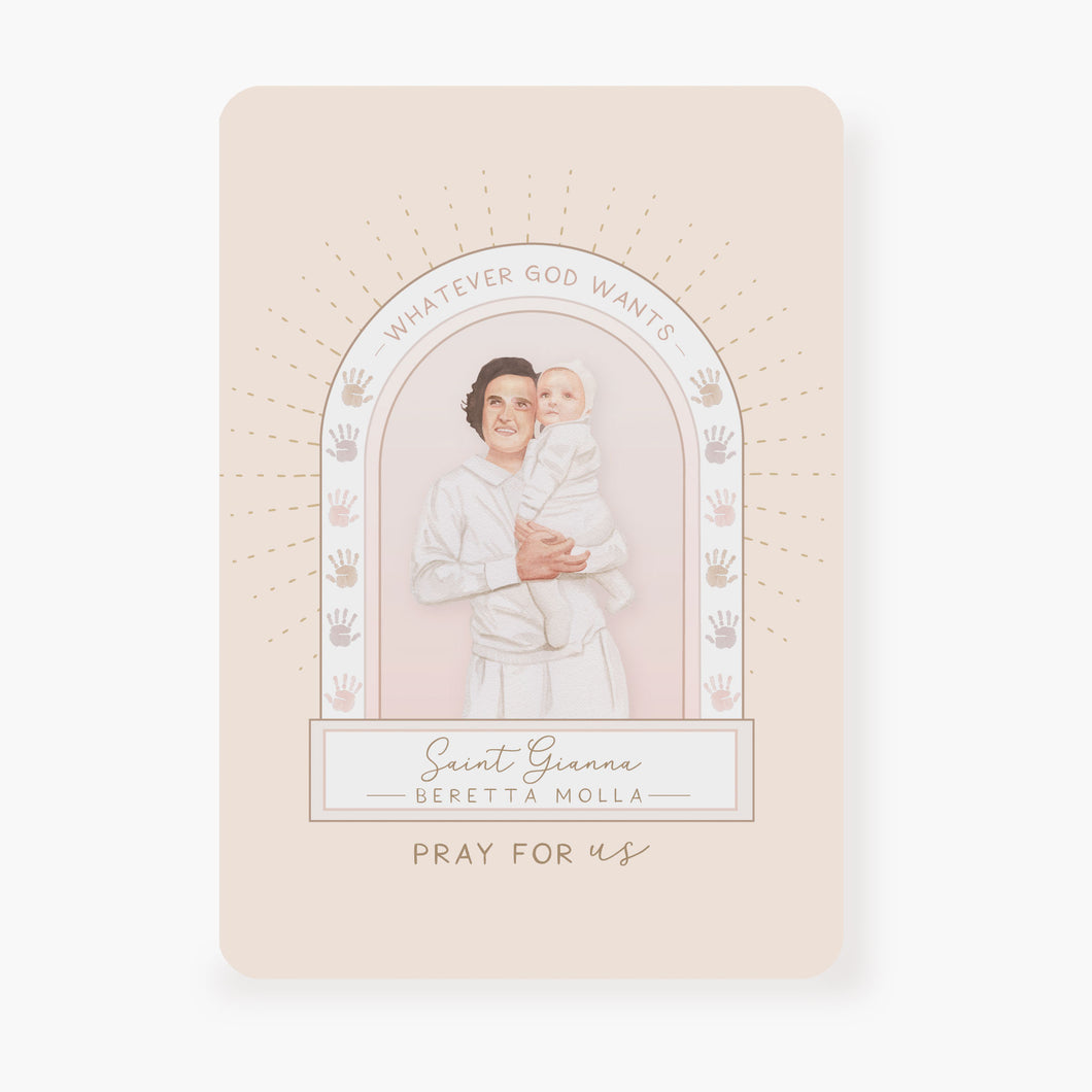 St. Gianna Beretta Molla Prayer Card | Beige