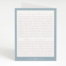 Load image into Gallery viewer, San Juan María Vianney | Tarjeta de Novena | Azul Pizarra
