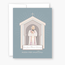 Load image into Gallery viewer, San Juan María Vianney | Tarjeta de Novena | Azul Pizarra
