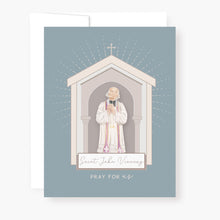 Load image into Gallery viewer, St. John Vianney Novena Card | Slate Blue | Personalized
