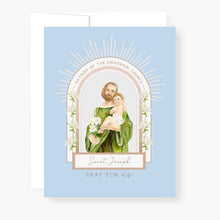 Load image into Gallery viewer, St. Joseph Novena Card | Light Blue