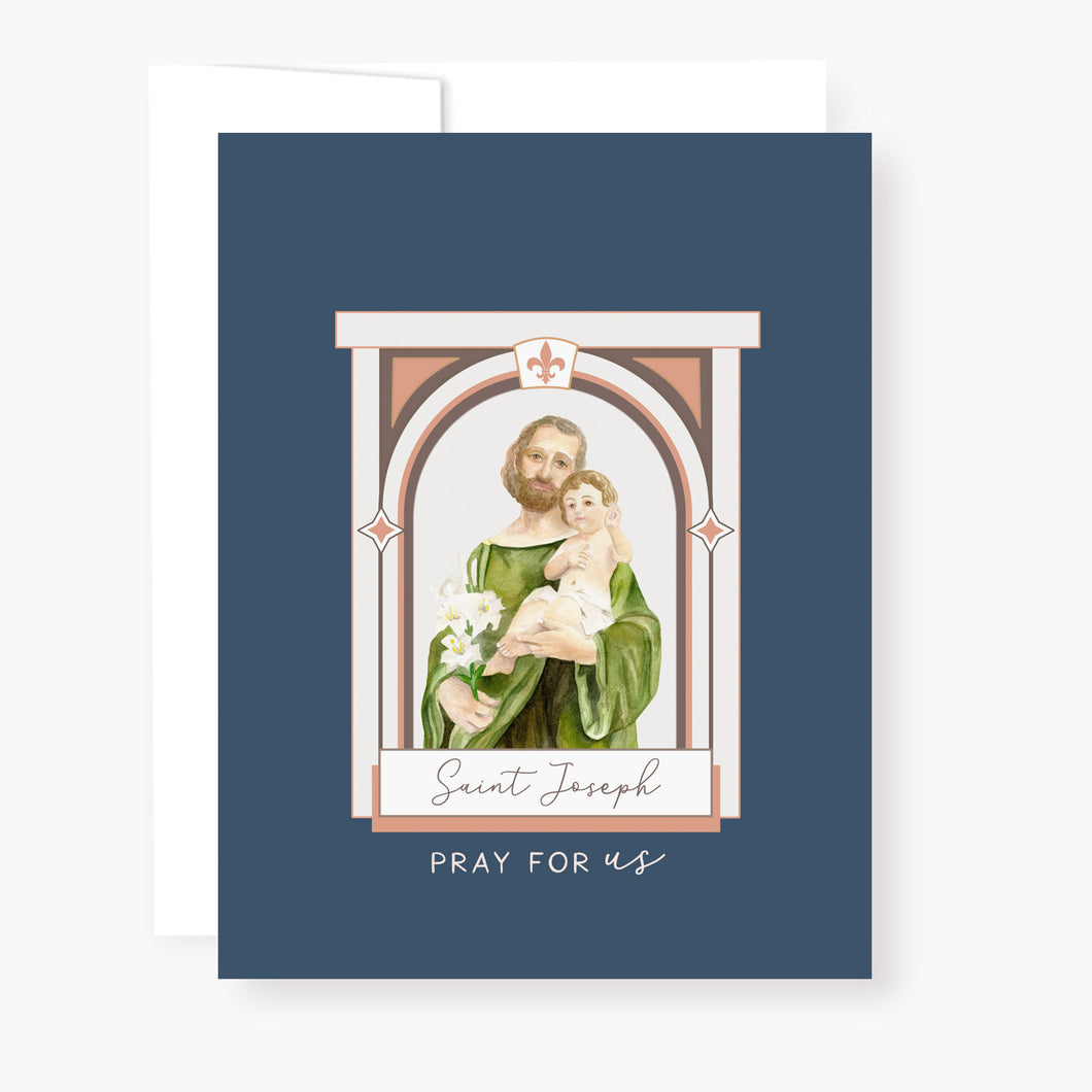 St. Joseph Novena Card | Navy Blue | Personalized