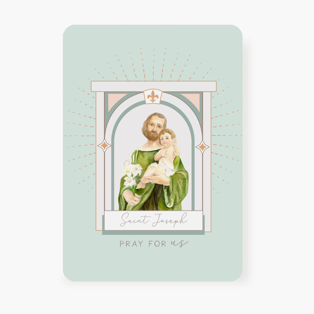 St. Joseph Prayer Card | Mint Green
