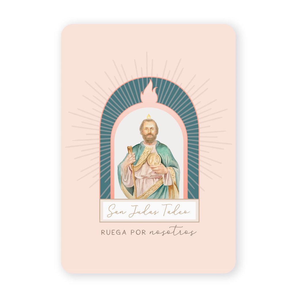 San Judas Tadeo | Tarjeta de Oración | Durazno