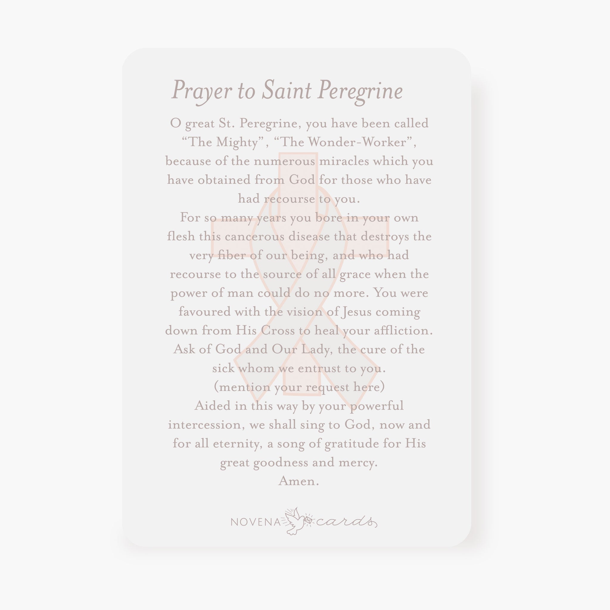 St Peregrine Prayer Card Novena Cards
