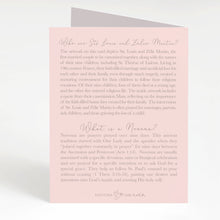 Load image into Gallery viewer, Sts. Louis and Zelie Martin Novena Card | Pink